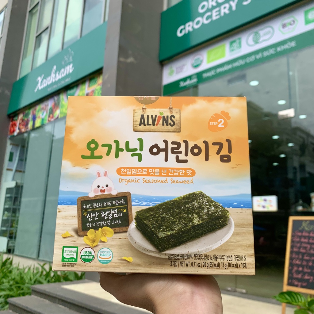 Rong Biển Hữu Cơ Và Hũu Cơ Tách Muối Ăn Liền Cho Bé Alvins 15g 20gr - XanhSam Organic