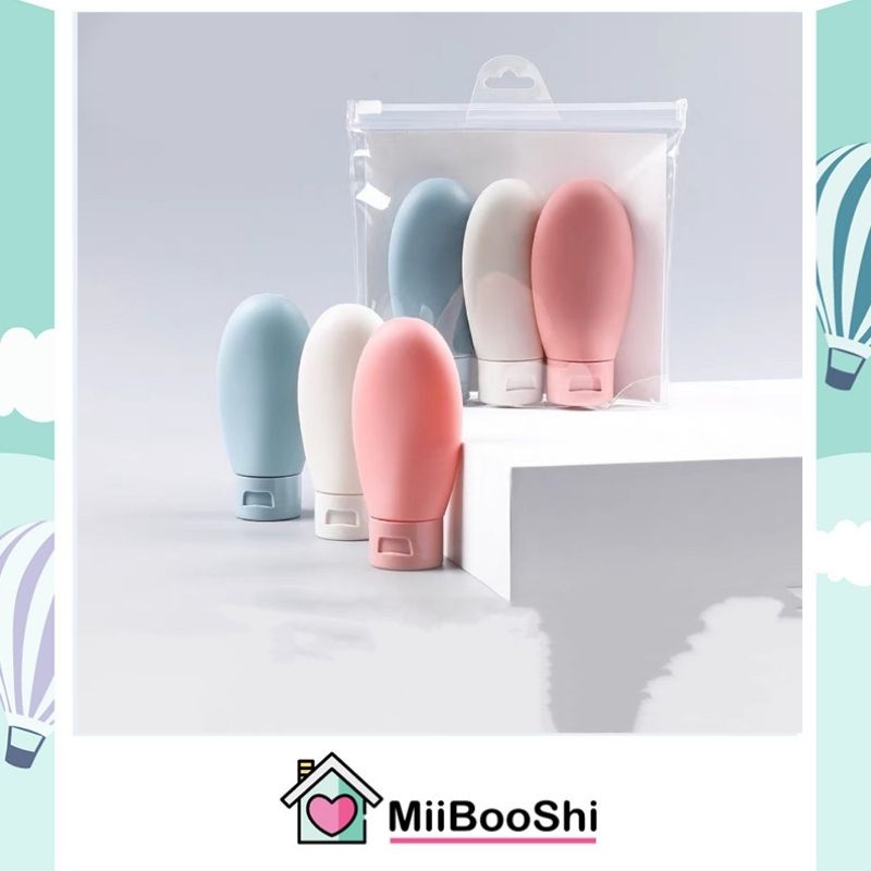 Combo 3 lọ chiết mỹ phẩm du lịch thân dẻo cao cấp dày dặn màu trơn chống rò rỉ Miibooshi P.264