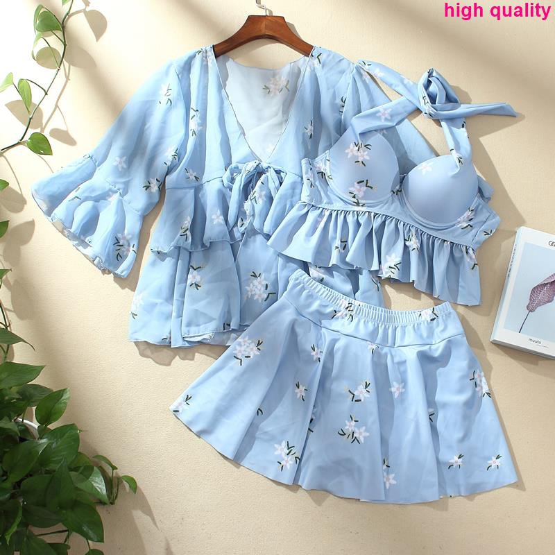 Large size swimsuit female fat mm200 pounds covered belly was thin and loose big breasts split conservative fat sister t