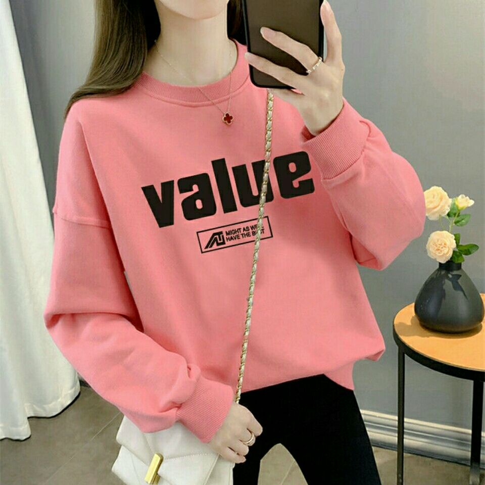 Áo Sweater Tay Dài Cổ Tròn Dáng Rộng Phong Cách Hàn Quốc Thời Trang Xuân Thu Mới Cho Nữ