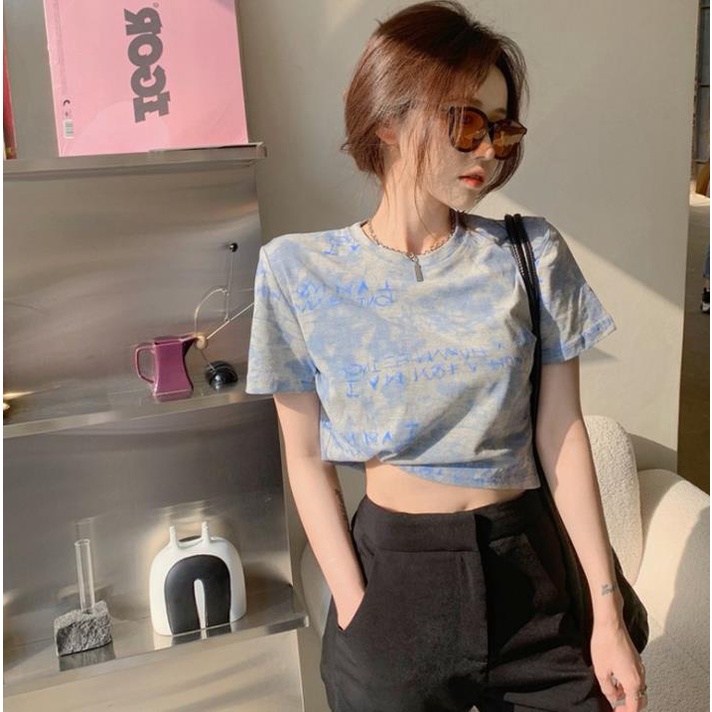 Áo thun tay ngắn dáng ôm mềm mại phong cách hồng kông thời trang mùa hè dành cho nữ