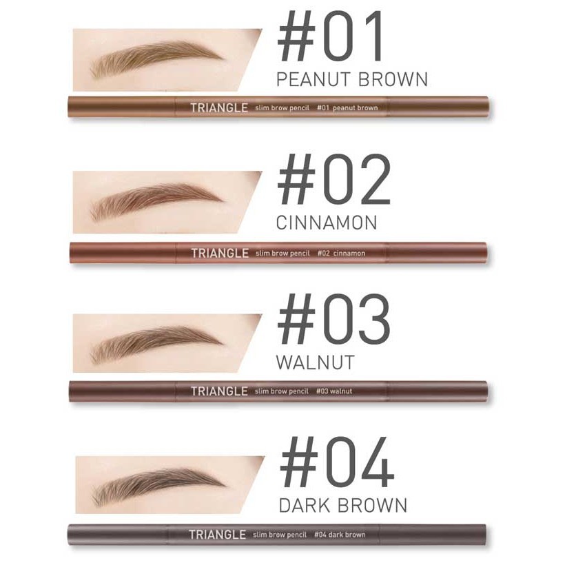 Bút Chì Tán Mày Baby Bright TRIANGLE SLIM BROW PENCIL 1,5 mm