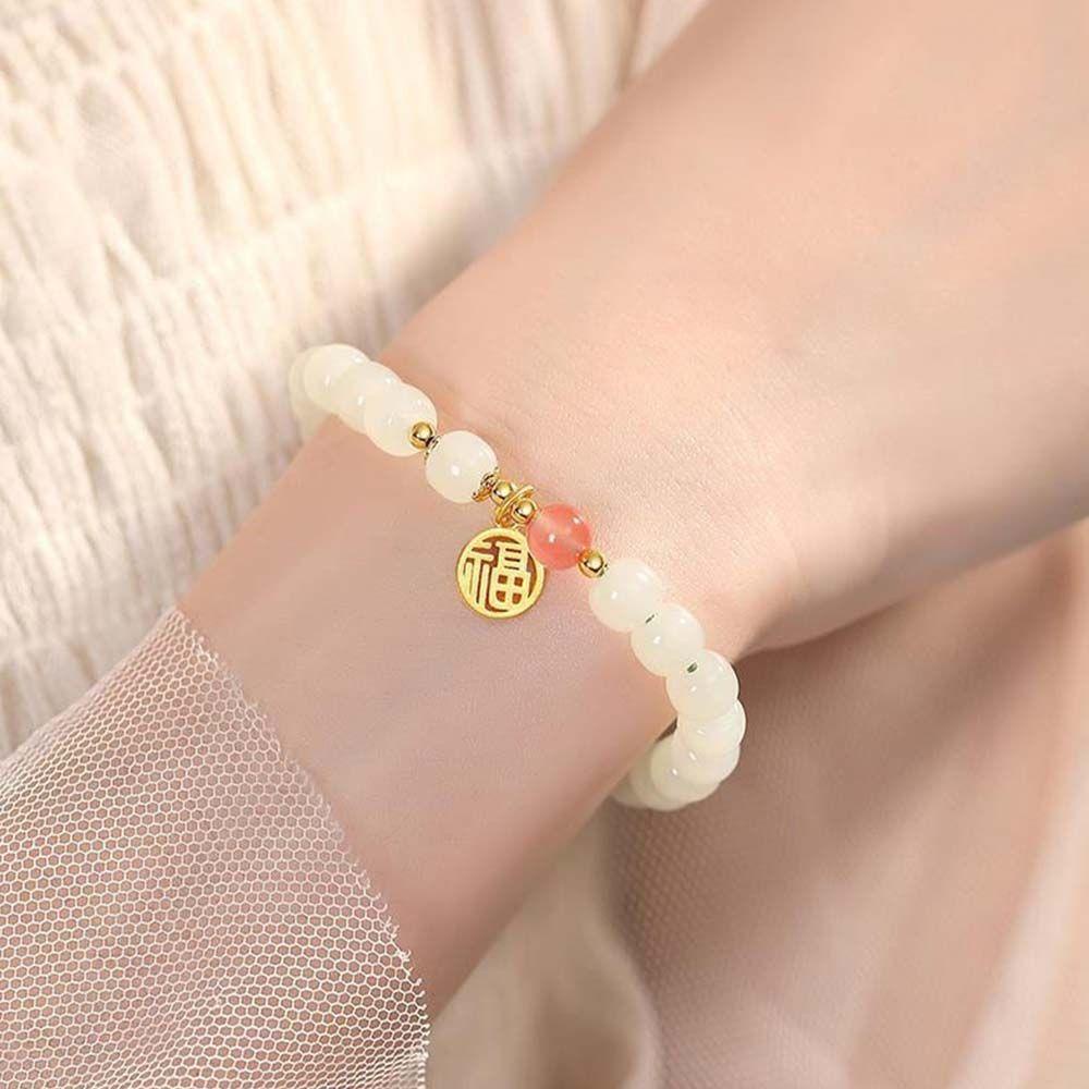 Vòng Tay Chuỗi Hạt Co Giãn Hình Hoa Sen Thời Trang Thanh Lịch
