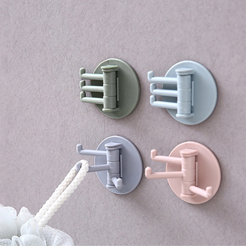 Giá Treo Đồ 3 Móc Dán Tường Tự Dính Đa Năng Không Cần Khoan Lỗ Phong Cách Bắc Âu Cho Nhà Bếp / Nhà Tắm