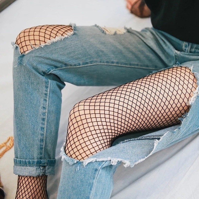 Quần Tất Lưới Màu Đen Xuyên Thấu Gợi Cảm Cho Nữ