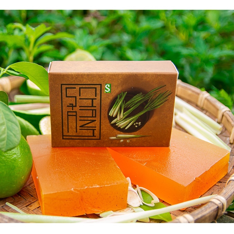 Xà bông Sinh Dược sả chanh, giảm mụn lưng chiết xuất 100% từ thiên nhiên, an toàn không hóa chất 100gr - HUNOXA