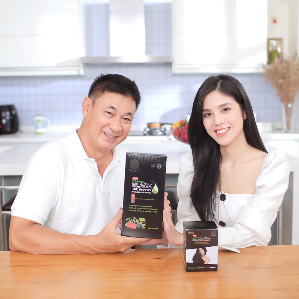 Dầu Gội Nhuộm Tóc Krush Gội Phủ Bạc Thảo Dược Đen Tóc Từ Anh Quốc Gói Lẻ 25ml