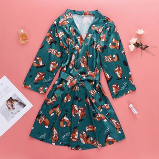 Áo Choàng Ngủ Chất Phi Bóng Cho Phái Nữ