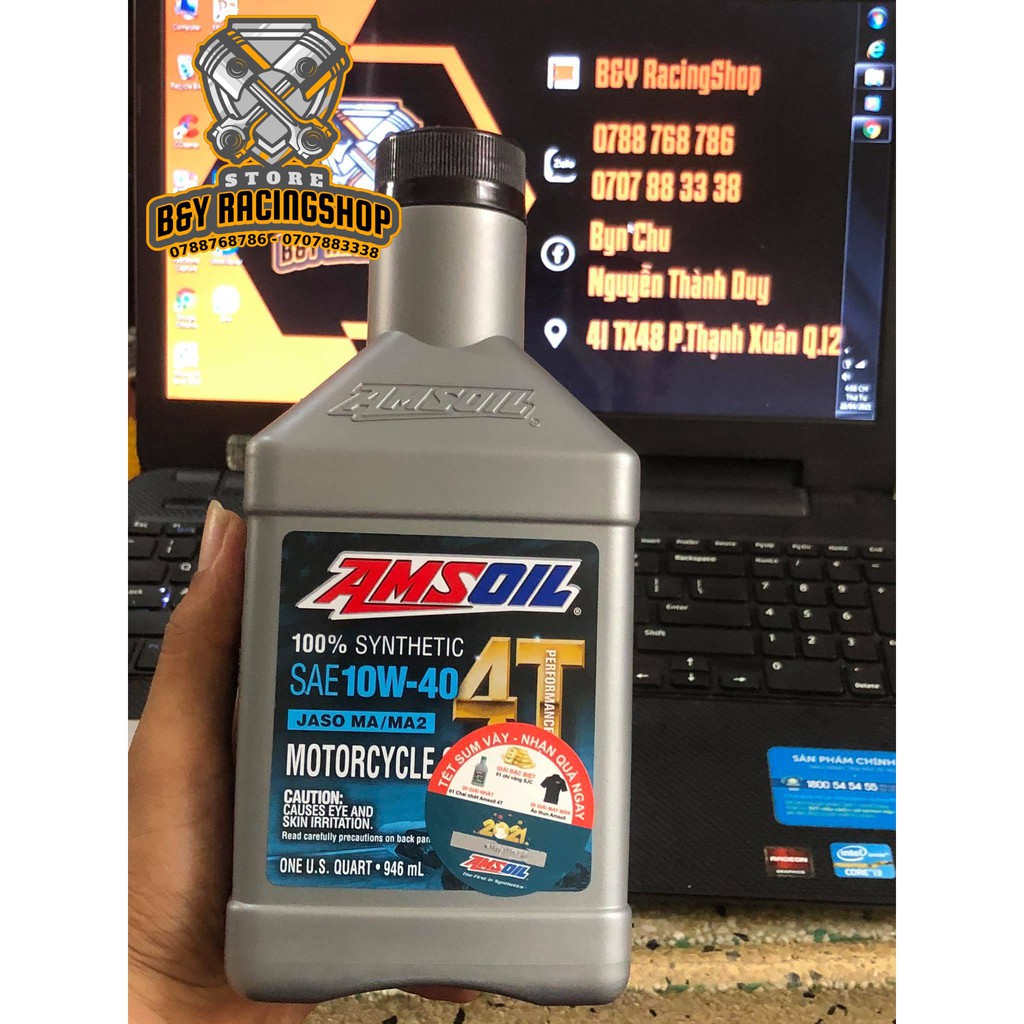 DẦU NHỚT AMSOIL 4T 10w-40 100% SYNTHETIC