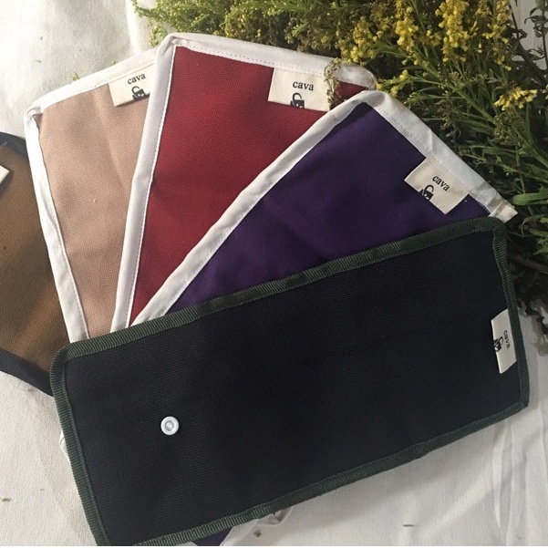Ví vải canvas nhiều màu gập ba nhỏ gọn