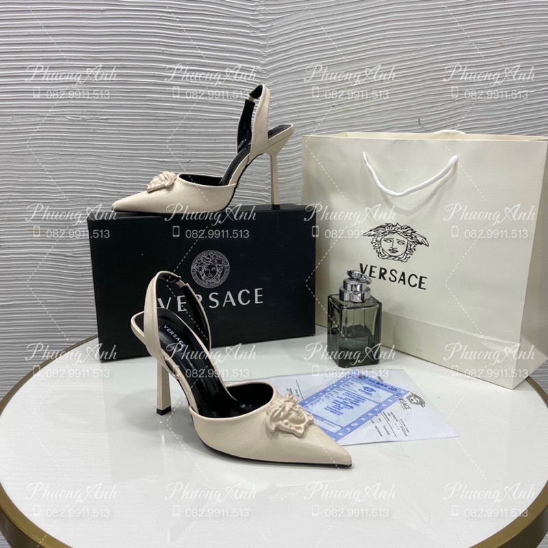 Sandal Versac 2 Màu Trắng Đen