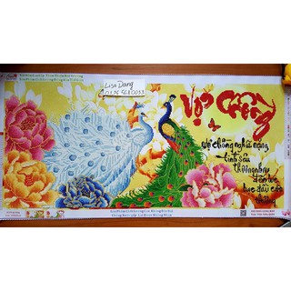 Tranh đá VỢ CHỒNG (đã đính-chưa khung)1m03x50cm