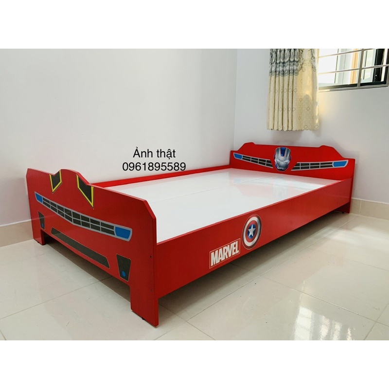 Giường gỗ bé trai 1mx2m/1m2x2m cho bé #cowo