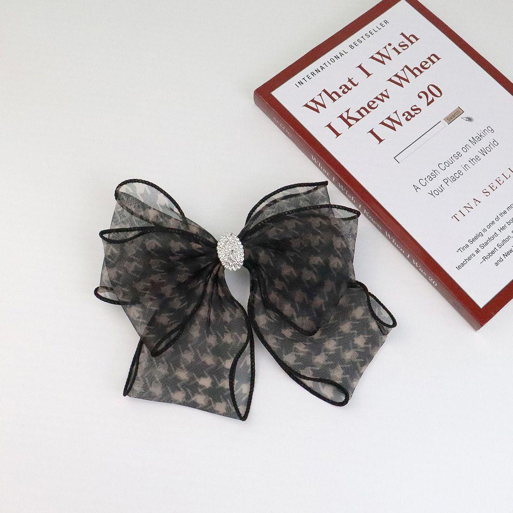 Kẹp Tóc Hình Nơ Lớn Màu Ngà Phong Cách Vintage Thời Trang Cho Nữ