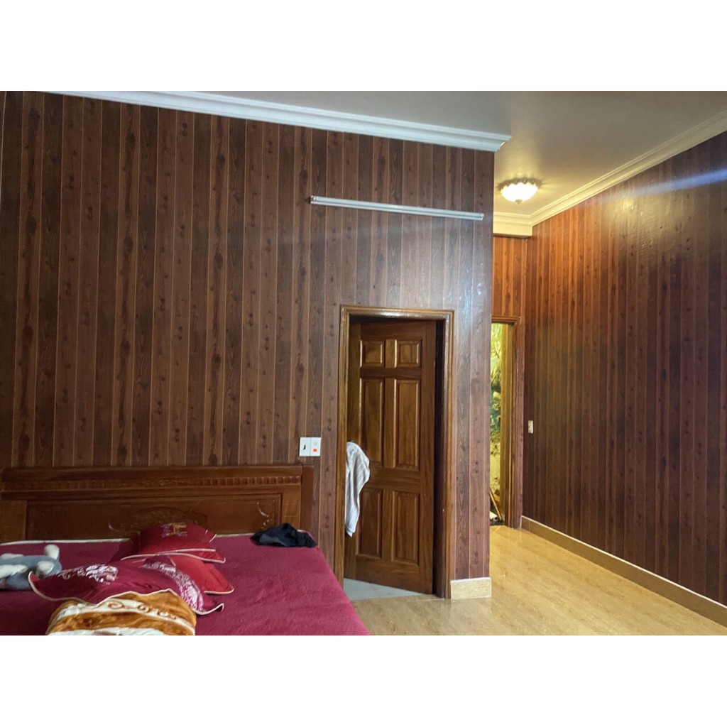 [CAO CẤP] 10m Giấy Dán Tường Giả Gỗ 3D Lụa Không Keo Khổ 53cm Nhiều Màu Lựa Chọn