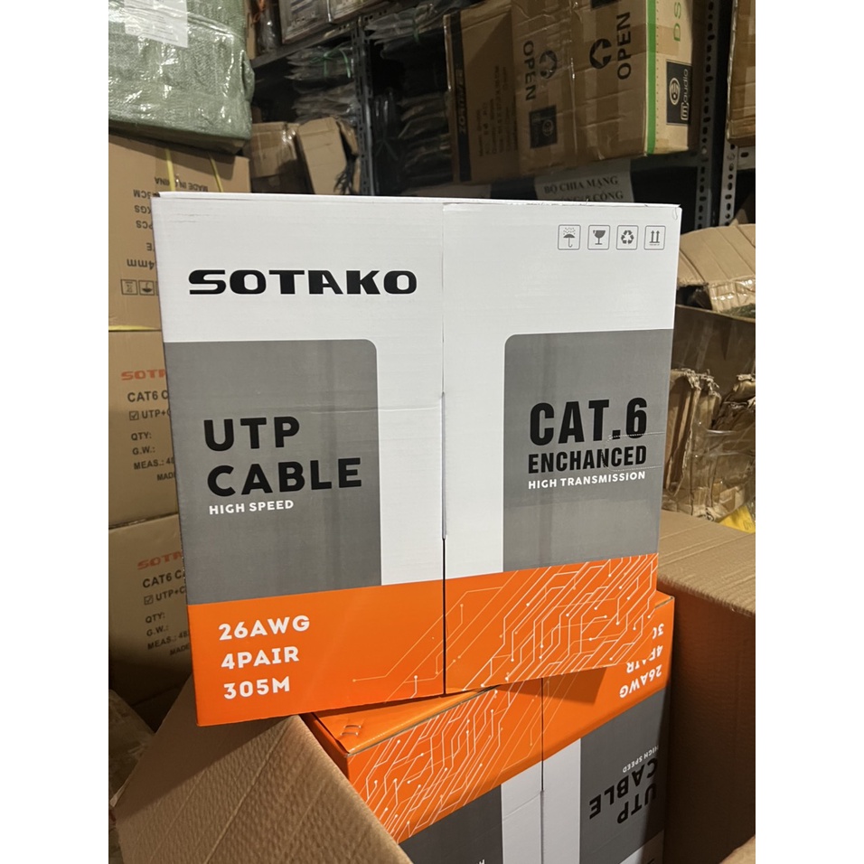 Dây cáp mạng Cat 5 Cat 6 305m đủ mét AMPP Tiika Vinaboss Arigato Sotako ...chính hãng