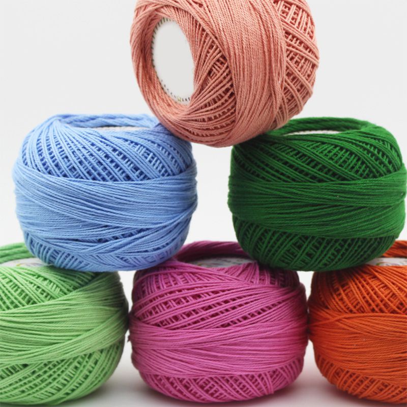 Cuộn Len Cotton 3 Sợi Dùng Đan Móc Đầm Búp Bê DIY