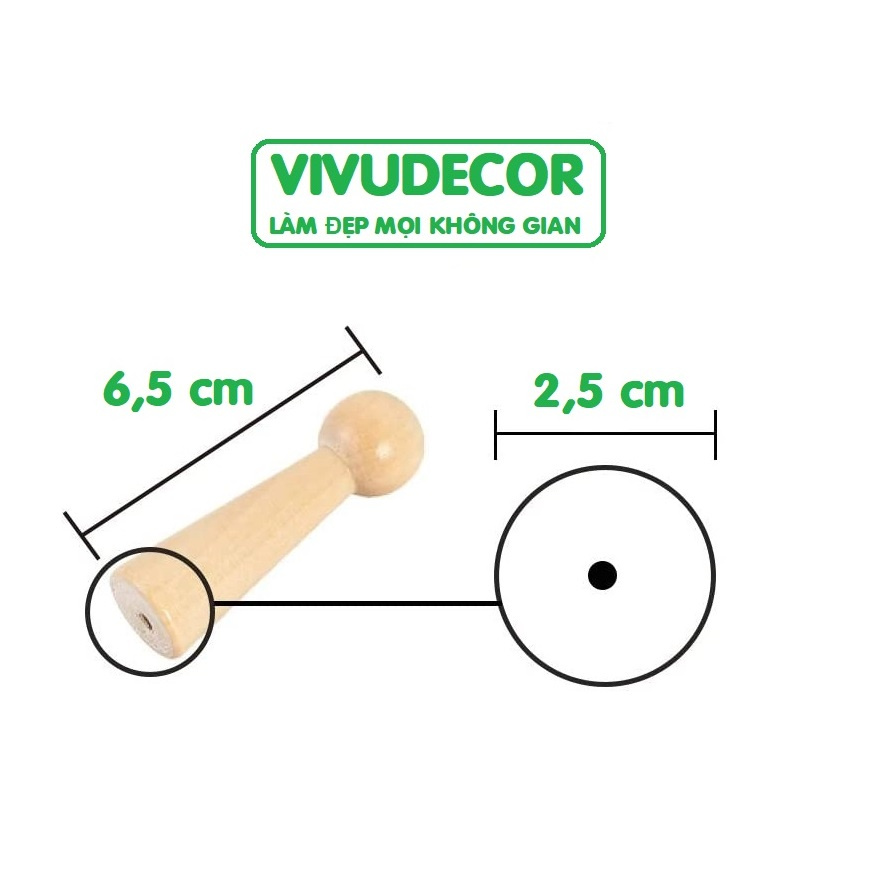 Móc treo quần áo Vivudecor đầu tròn vừa dán vừa khoan, Móc  dán tường treo đồ dùng trong nhà tắm, bếp, cánh cửa .