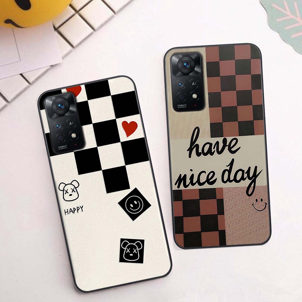 Ốp Xiaomi Redmi Note 11 4G  / Note 11S / Note 11 Pro 5G caro trái tim cá tính, thời trang siêu đẹp, siêu phong cách
