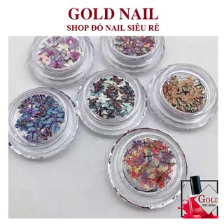 Set phụ kiện bướm ẩn - Ẩn gel trang trí móng nail 6 hũ