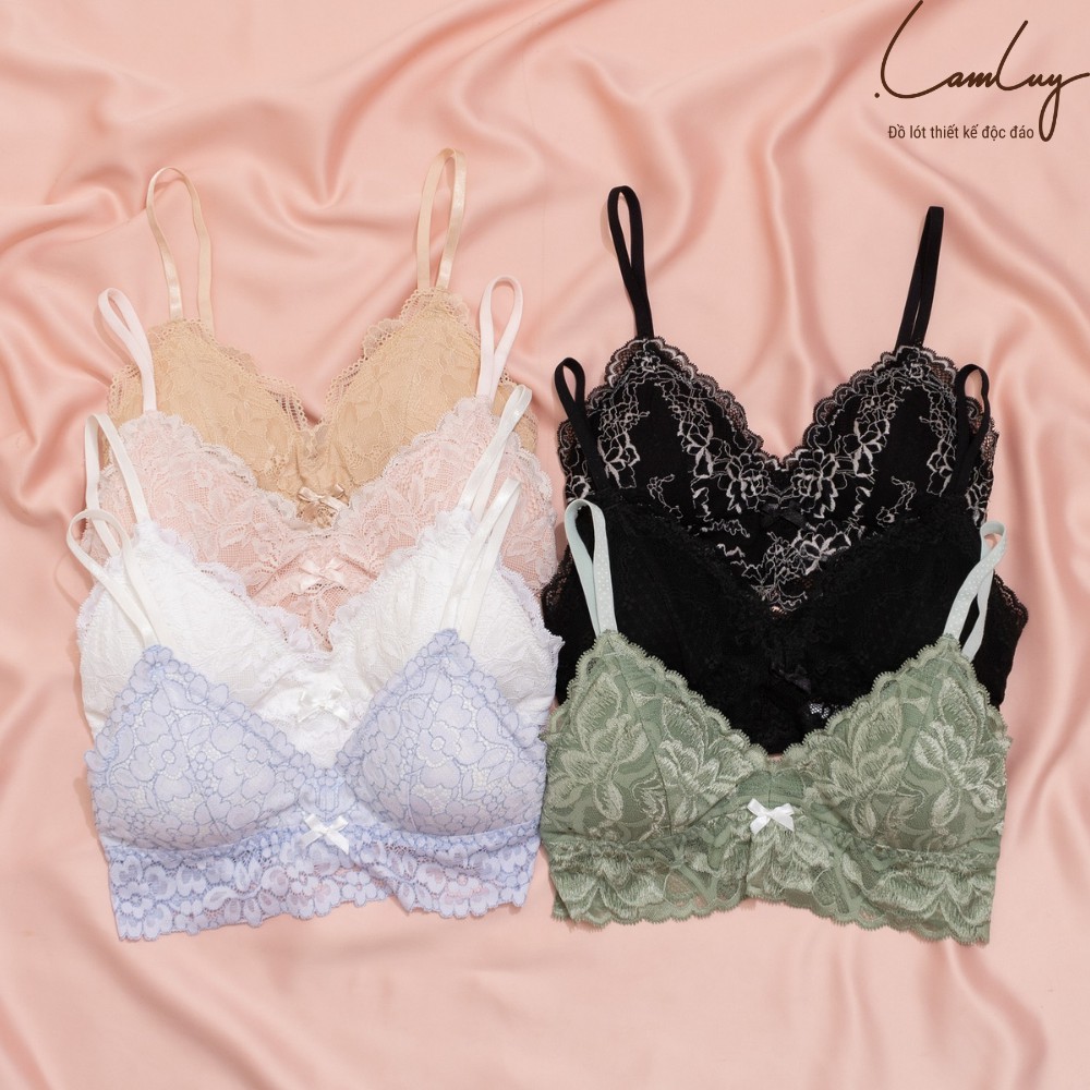 Áo ngực không gọng Lamluy Bra chân ren mềm mịn