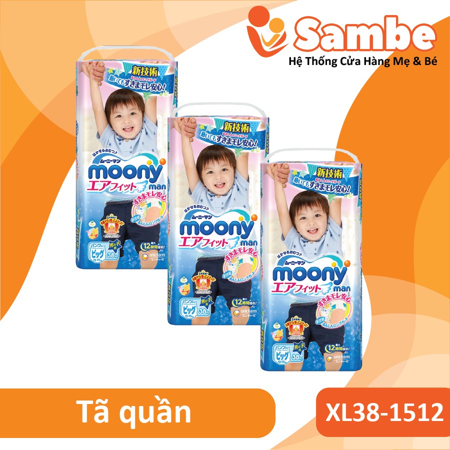 Tã Quần Moony Size XL 38 Miếng - Hàng Chính Hãng