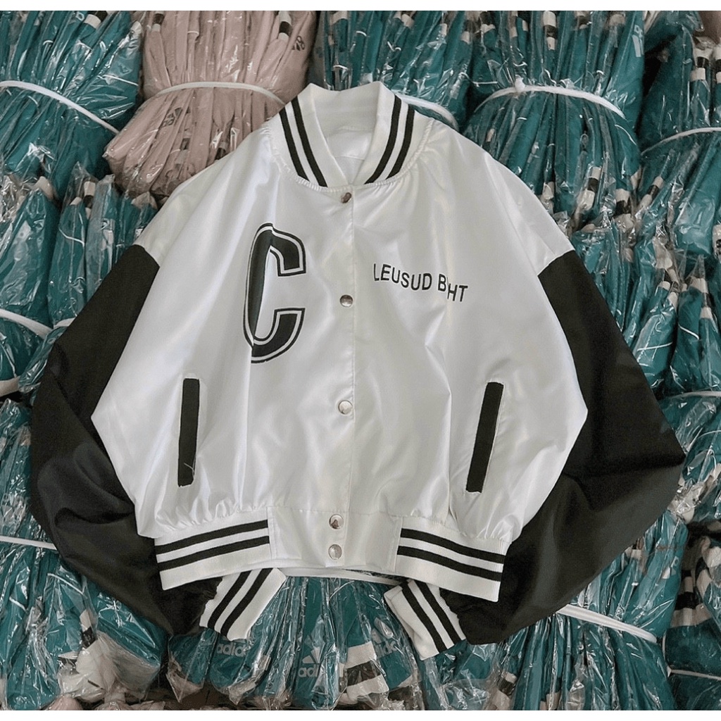 Áo Khoác Bomber Nữ Form Lửng Phối Màu In Chữ Cực Xinh Mẫu Mới Cực HOT  - ĐĂNG QUANG CLOTHER