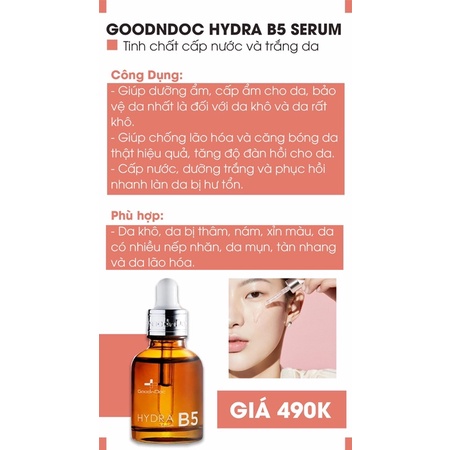 GoodnDoc Hydra B5 Serum Tinh chất cấp nước trắng da