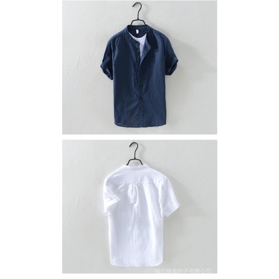 Áo Sơ Mi Nam Tay Ngắn Cổ Đứng Phong Cách Trung Hoa
