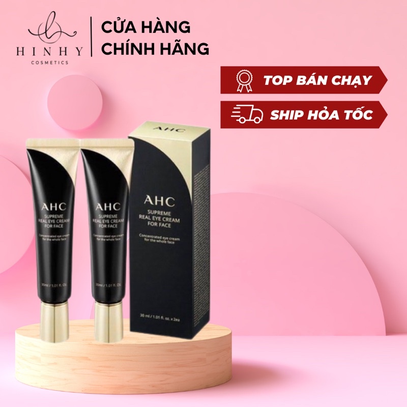 [Mẫu mới] Kem Mắt AHC Ageless Real Eye Cream For Face Vỏ Đen Vàng