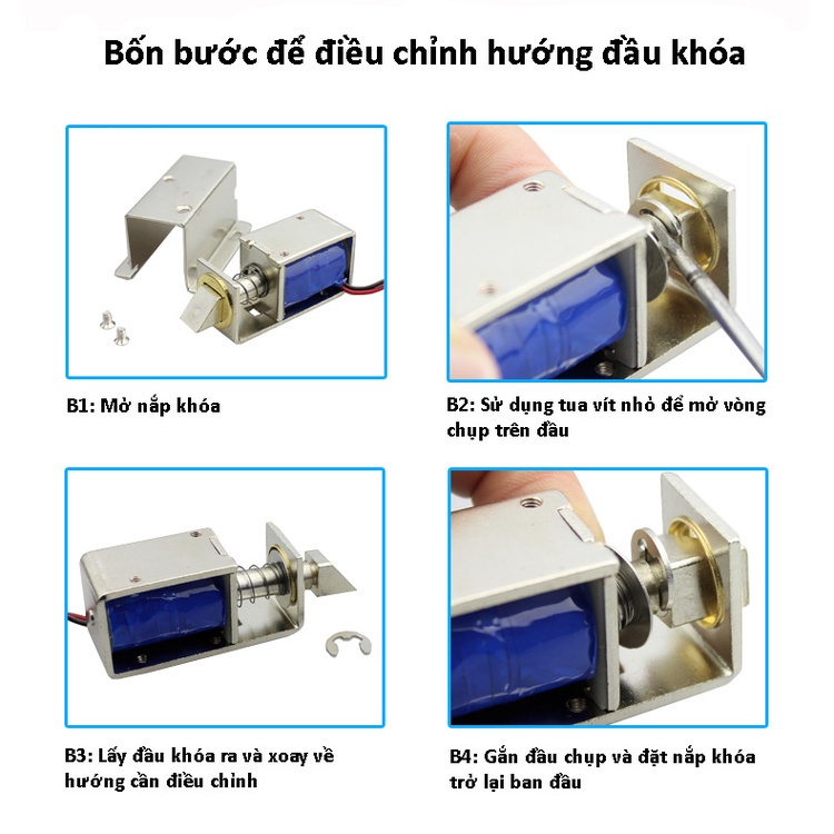 Khóa Chốt Điện Từ LY-01 12VDC 24VDC