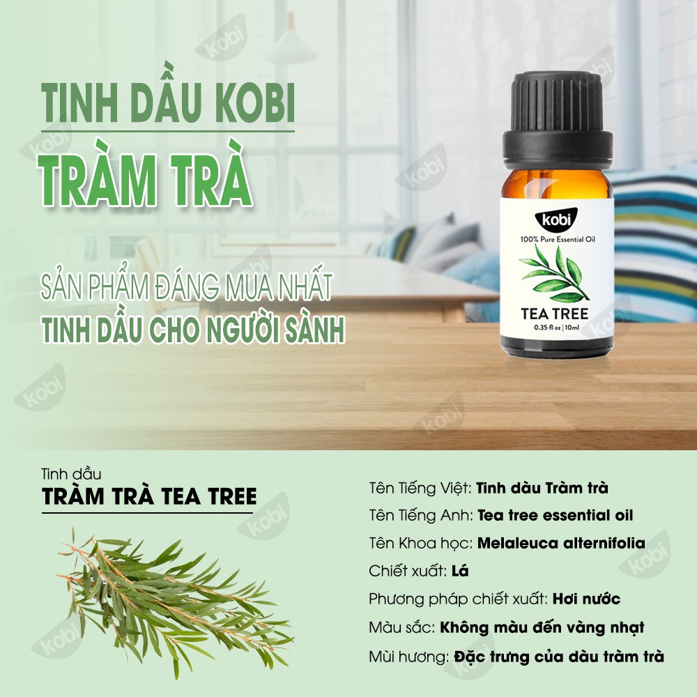 Tinh dầu Tràm Trà Kobi Tea Tree essential oil giúp chăm sóc da, kháng khuẩn hiệu quả - 5ml