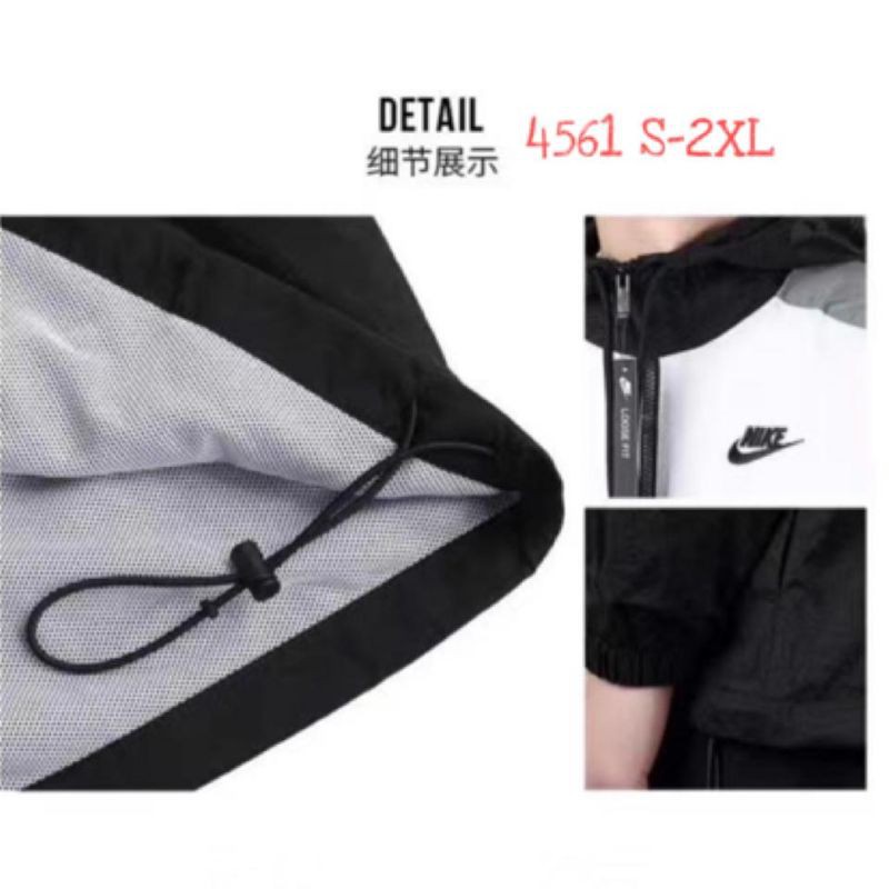 Nike Áo Khoác Gió Chống Thấm Nước Chất Lượng Cao 4561 Tỉ Lệ 1: 1