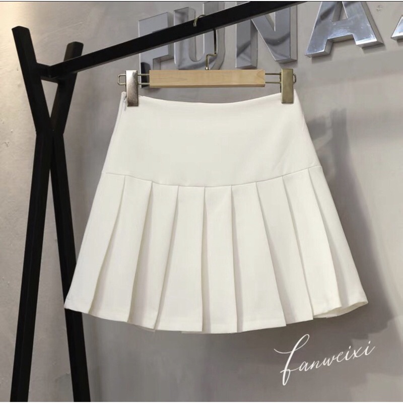 Chân váy xếp ly 3 cúc, Chân váy tennis cạp cao