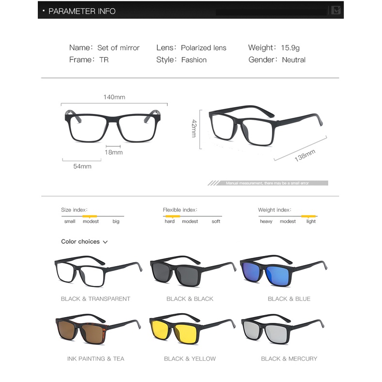 Kính Mát Phân Cực Gọng Nam Châm 6 Trong 1 + 1 gentle monster | BigBuy360 - bigbuy360.vn