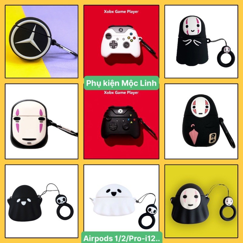 ☘️Tặng kèm móc treo☘️Case Airpod 1 2 Pro i11, i12...Vỏ bao bọc Vô diện ma đựng tai nghe không dây airpods No face