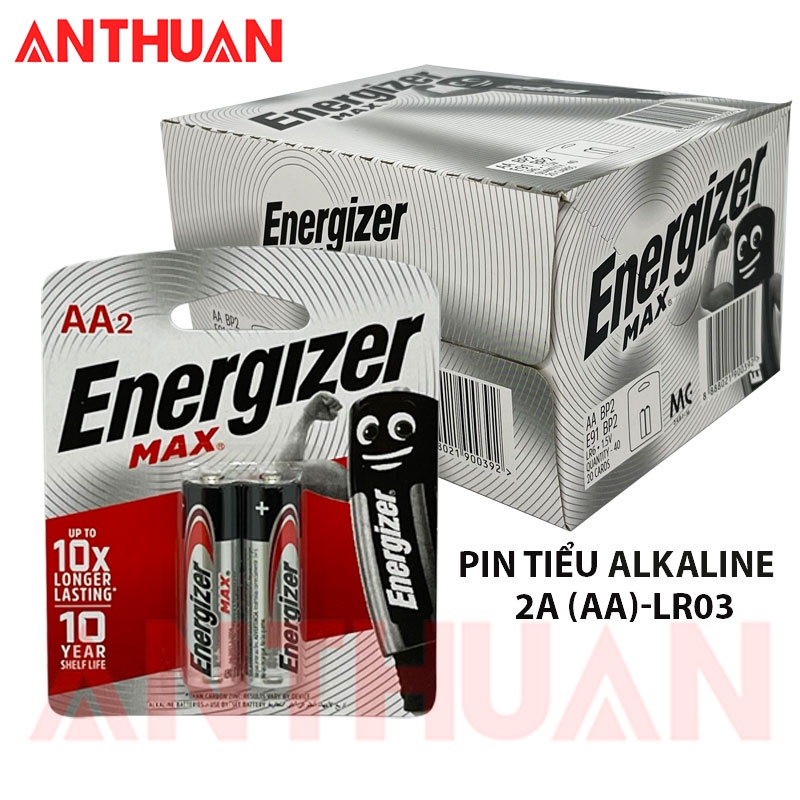 Pin Energizer Max chất lượng cao. Pin aa ,pin aaa Alkaline siêu bền, tích điện cực lâu. LR03/LR6, E91/E92 - BP2.Vỉ-2viên