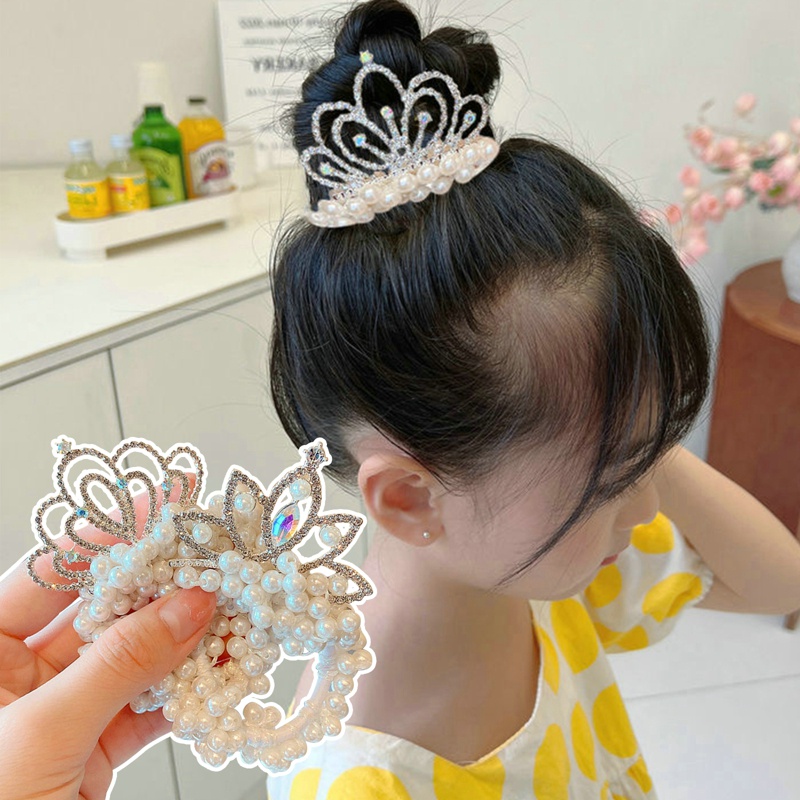 Dây Buộc Tóc Cao Su Đính Hoa Ngọc Trai Nhỏ Xinh Xắn Thời Trang Hàn Quốc Mới Cho Bé Gái XWNYDER