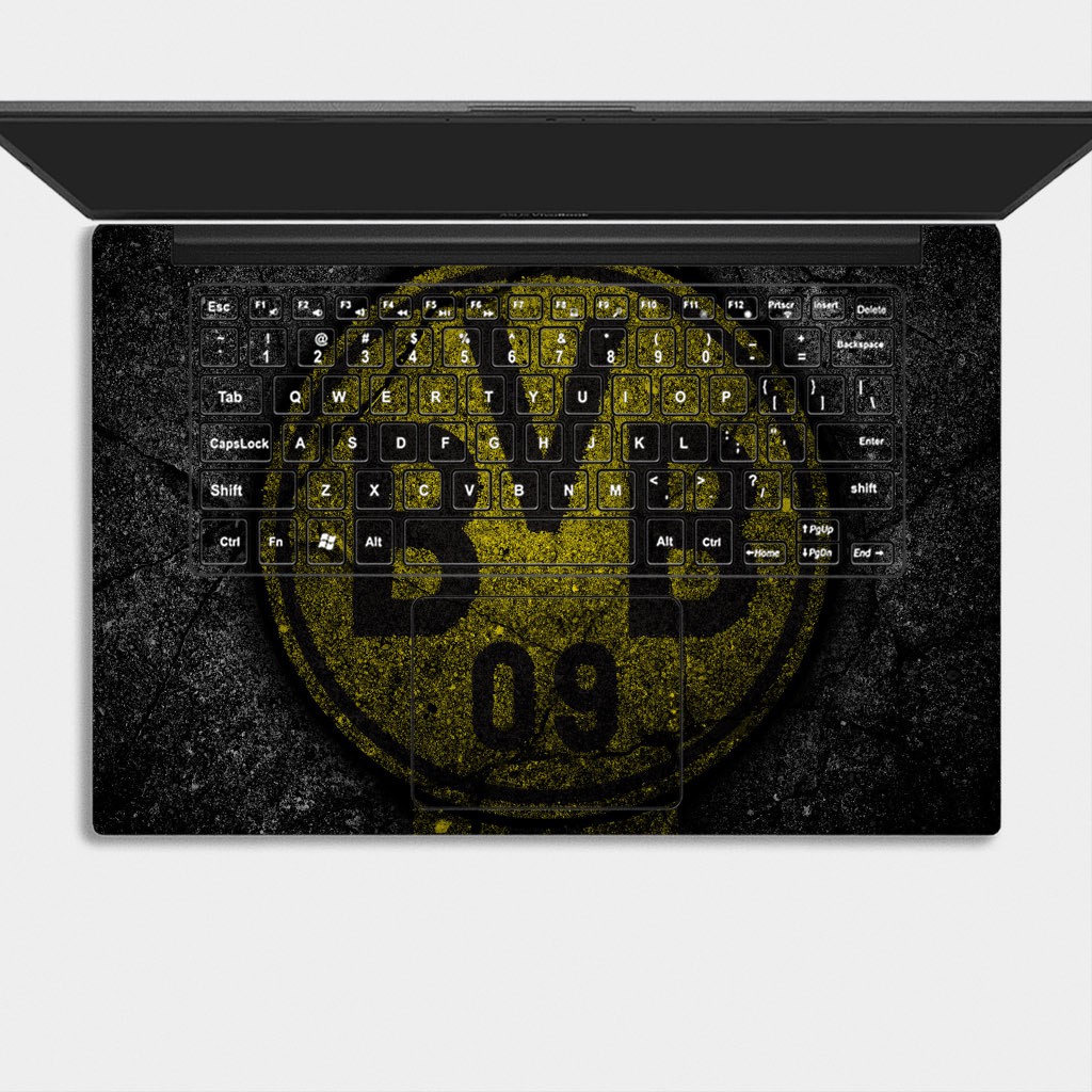 Bộ skin dán laptop mẫu Logo Dortmun / Có mẫu decal dán cho tất cả các hãng máy tính