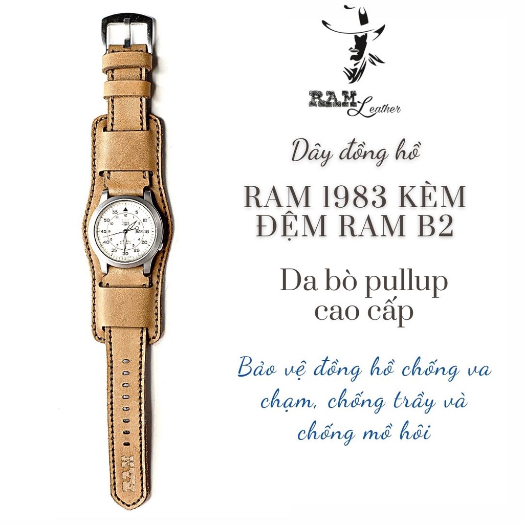 Dây đông hồ RAM Leather da bò thật RAM B2