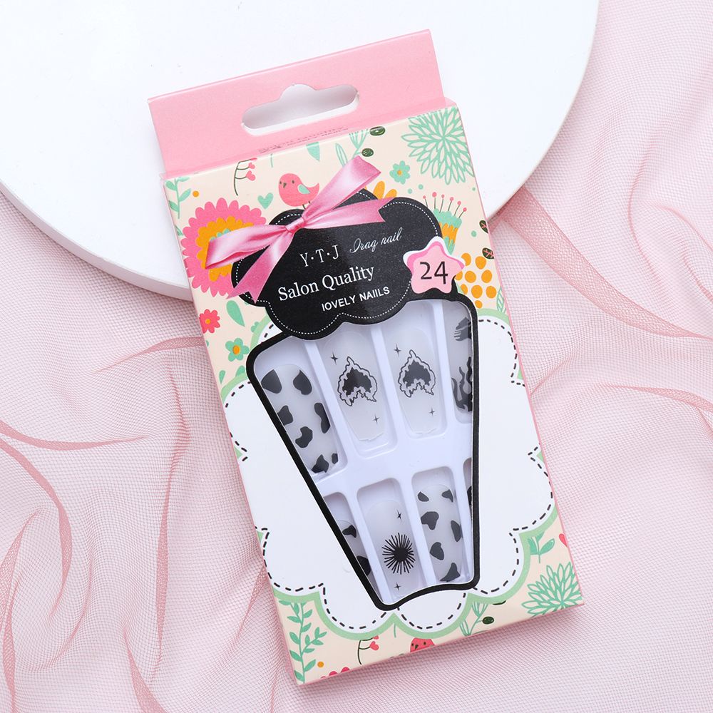 [Hàng mới về] Set 24 Móng Tay Giả Dáng Dài Có Thể Tháo Rời Tiện Dụng Hợp Thời Trang