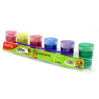 Combo 6 hũ màu nước kim tuyến Smartkids