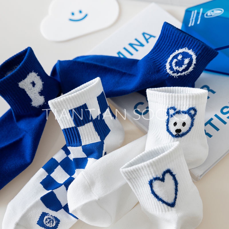 TIAN TIAN T159 Tất nữ ngắn cổ Vớ Cotton Cổ Thấp Thoáng Khí In Họa Tiết Chú Gấu Dễ Thương Thời Trang Mùa Hè Cho Nữ