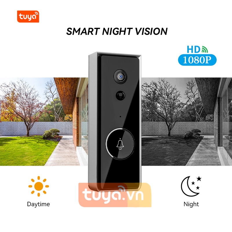 Chuông Hình Không Dây Chống Nước Chuẩn IP65 Wifi Full HD 1080P Tuya SHP-SW5C