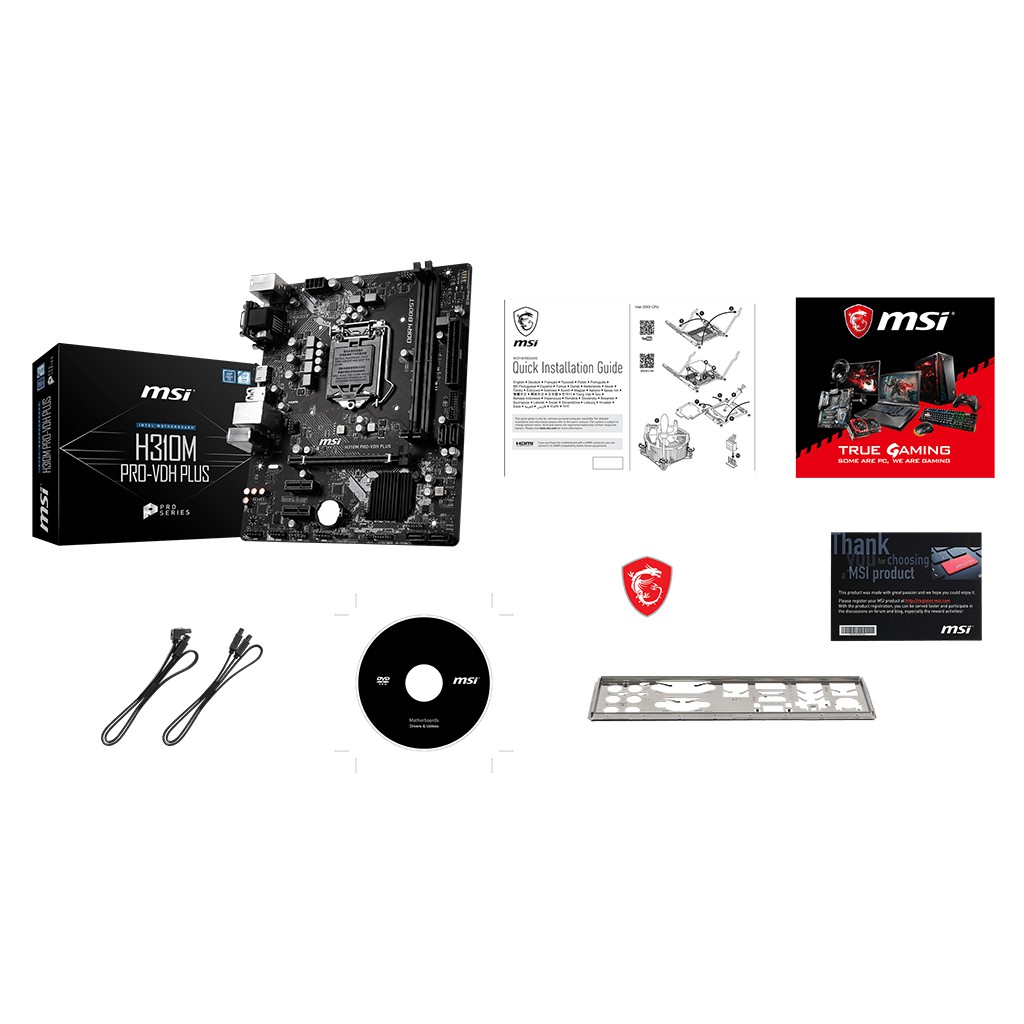 Bo mạch chủ MSI H310M PRO-VDH PLUS (Intel H310, Socket 1151, m-ATX, 2 khe RAM DDR4) hàng chính hãng - Bảo hành 36 tháng