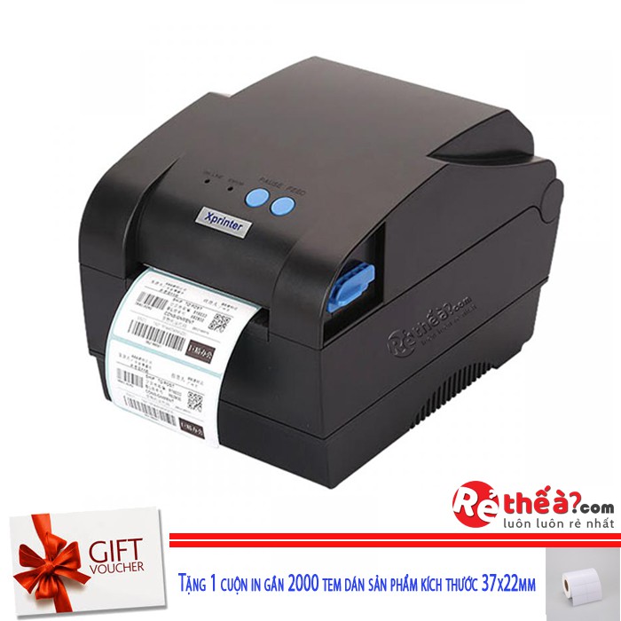 [Mã 2611DIENTU500K hoàn 7% xu đơn 300K] Máy in tem mã vạch 2 chức năng Xprinter 365B - Chính Hãng