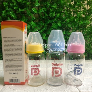 Bình sữa thuỷ tinh 120ml/240ml Dolphin