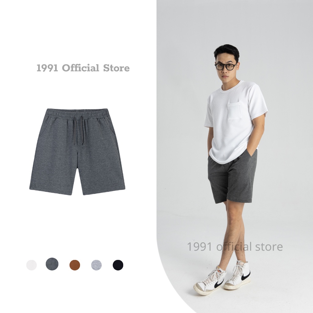 Quần Đùi Nam Unisex 1991 Official Store Quần short Basic chất liệu Da Cá Cotton xịn, thoải mái thoáng mát thời trang