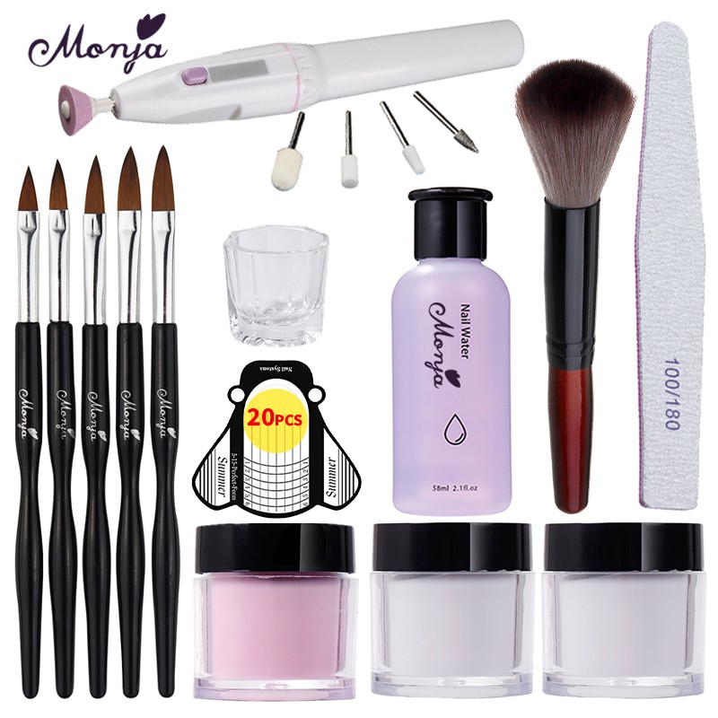 MONJA [Hàng mới về] Bộ 14 món dụng cụ đánh bóng trang trí móng tay nghệ thuật chuyên nghiệp tiện lợi