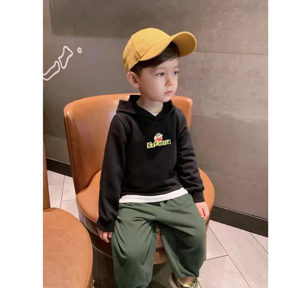 Áo hoodie cho bé ⚡MỀM MỊN⚡Áo cotton nỉ cho bé trai dễ mặc, dễ mix đồ, áo có mũ bé nào cũng thích